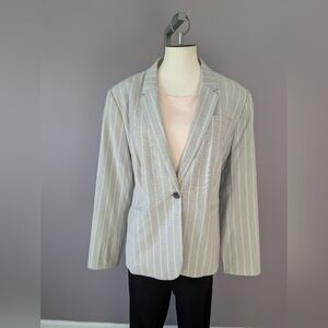 Banana Republic Light Gray Striped Blazer